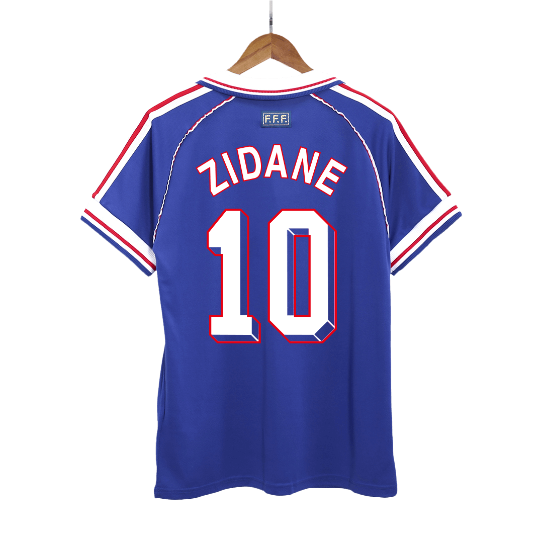 France World Cup 1998 Retro Home Soccer Jersey - ZIDANE #10
