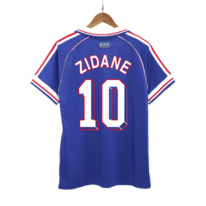 France World Cup 1998 Retro Home Soccer Jersey - ZIDANE #10