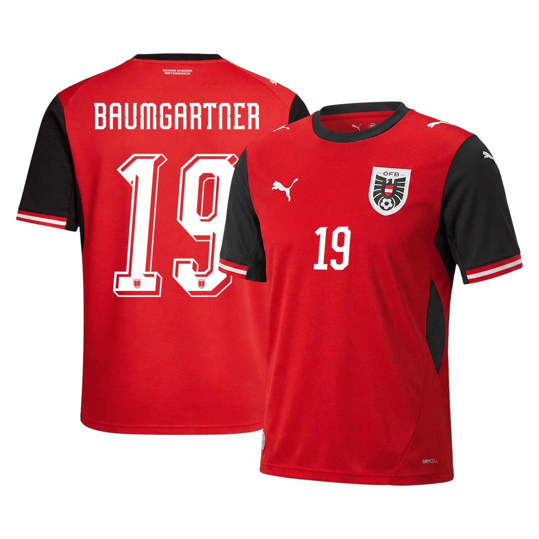 BAUMGARTNER #19 Men's Austria World Cup 2026 Home Soccer Jersey