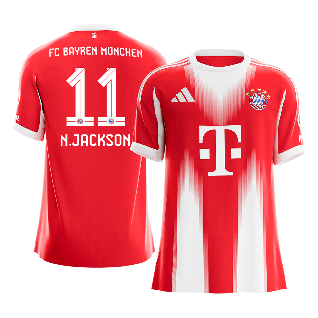 N.JACKSON #11 Men's Bayern Munich 2025/26 Home Soccer Jersey [PREMIUM]