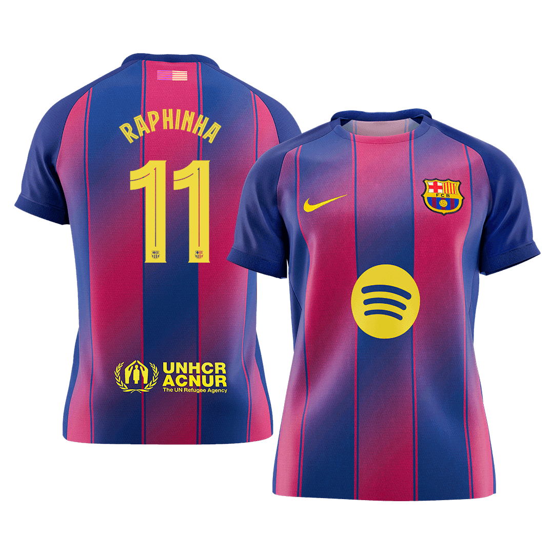 Barcelona 2025/26 Home Soccer Jersey - RAPHINHA #11 – UCL