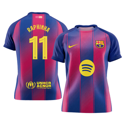 Barcelona 2025/26 Home Soccer Jersey - RAPHINHA #11 – UCL