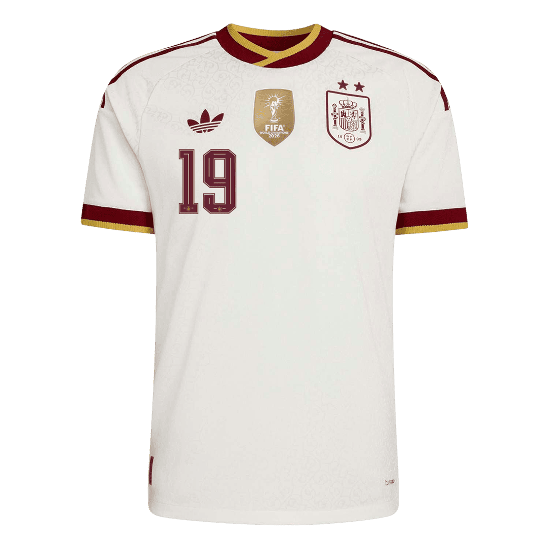 LAMINE YAMAL #19 Men's Spain World Cup 2026 Player Version Champion Edition Away Soccer Jersey