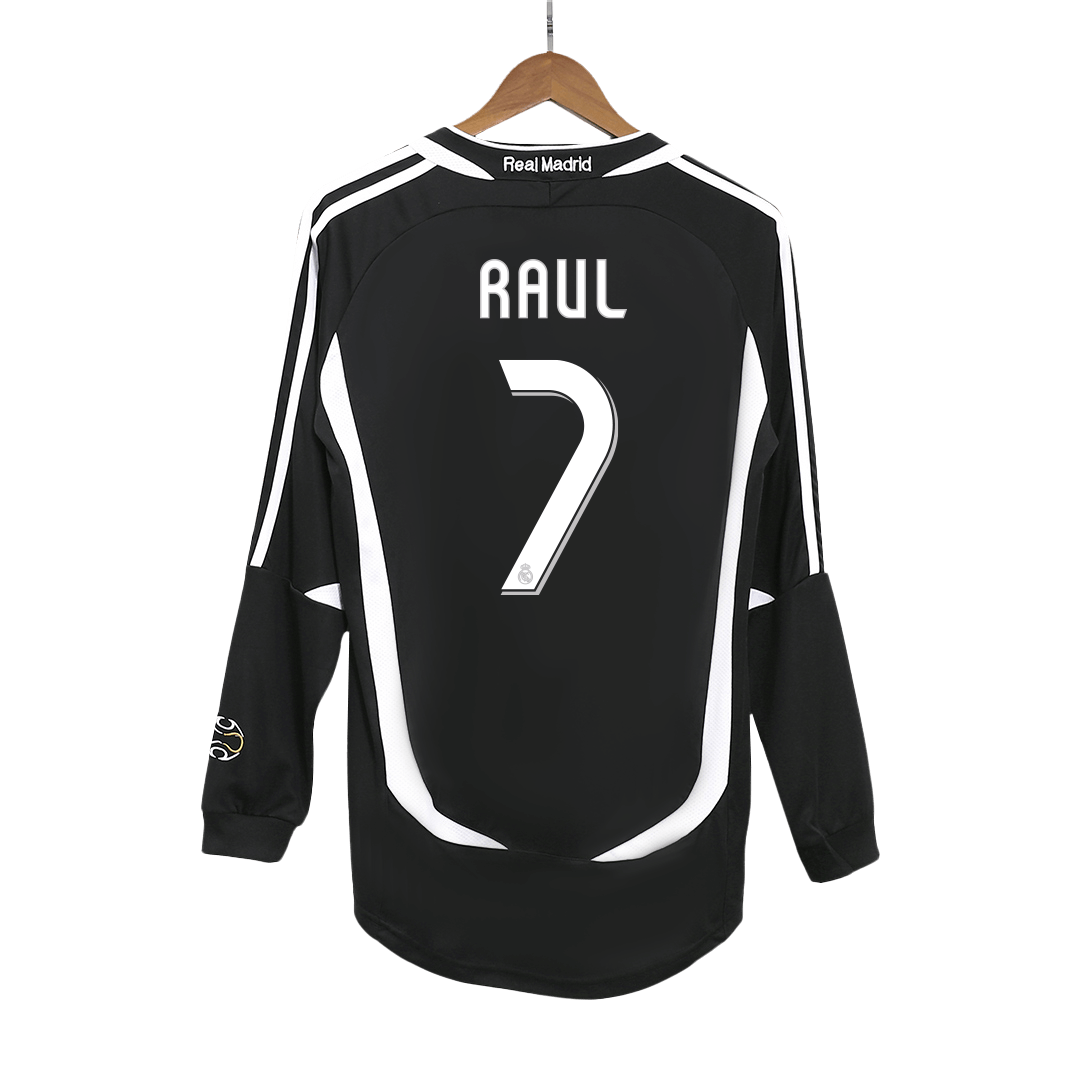 Real Madrid 2006/07 Retro Long Sleeve Away Soccer Jersey - RAUL #7