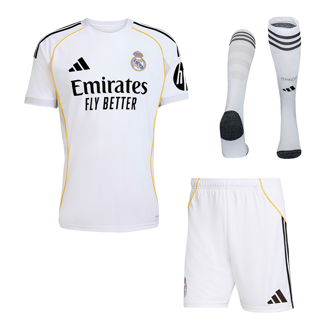 Men's Real Madrid 2025/26 Home Soccer Jersey Full Kit [PREMIUM]