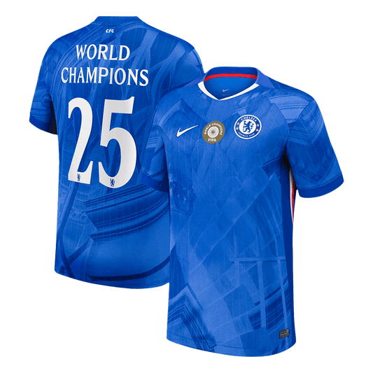 Chelsea 2025/26 Home Soccer Jersey - WORLD CHAMPIONS #25 - with chest badge