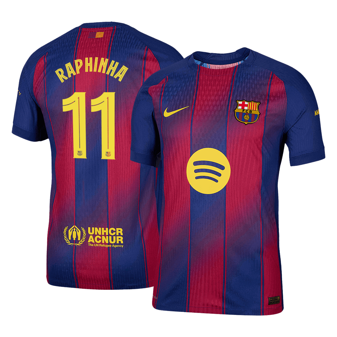 Barcelona 2025/26 Home Soccer Jersey - RAPHINHA #11 – UCL (Player Edition)