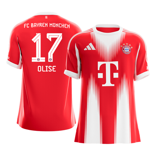 Bayern Munich 2025/26 Home Soccer Jersey - OLISE #17