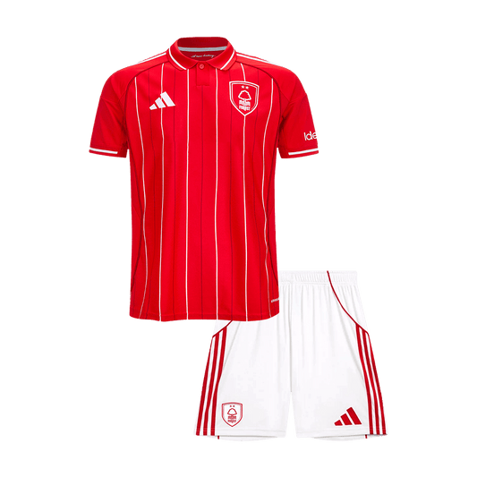 Kid's Nottingham Forest 2025/26 Home Soccer Jersey Kit