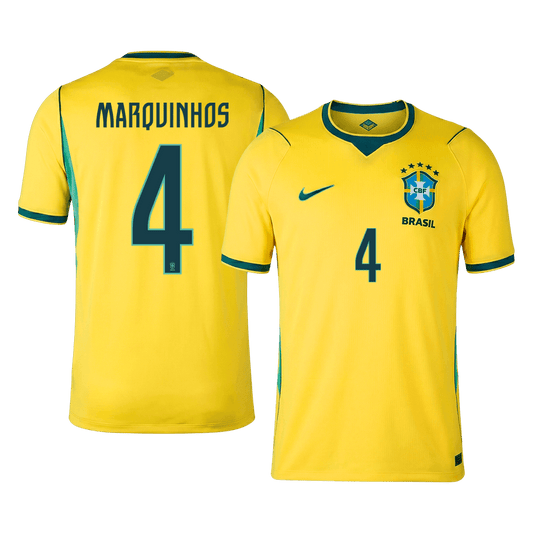 Brazil World Cup 2026 Home Soccer Jersey - MARQUINHOS #4