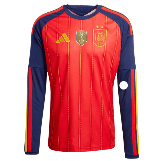 Men's Spain World Cup 2026 Home Long Sleeve Soccer Jersey