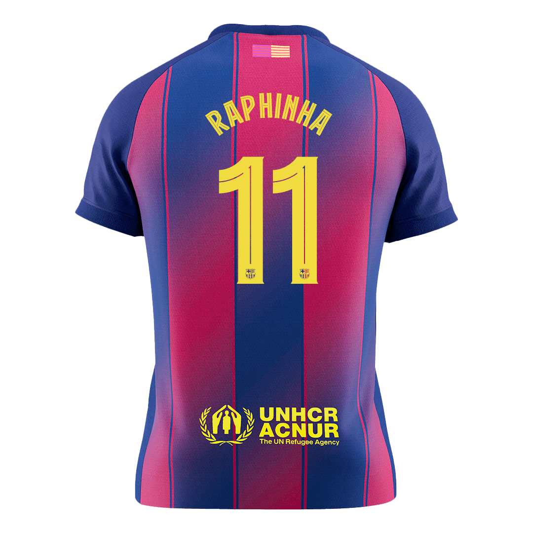 Barcelona 2025/26 Home Soccer Jersey - RAPHINHA #11 – UCL