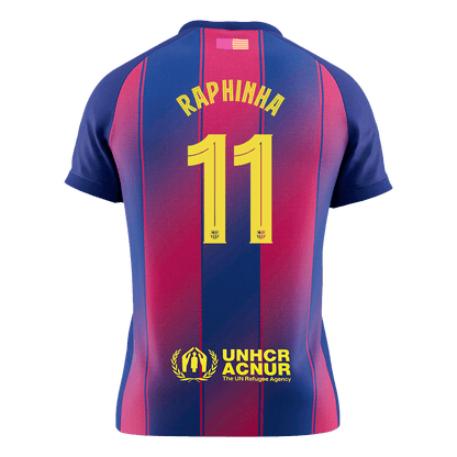 Barcelona 2025/26 Home Soccer Jersey - RAPHINHA #11 – UCL