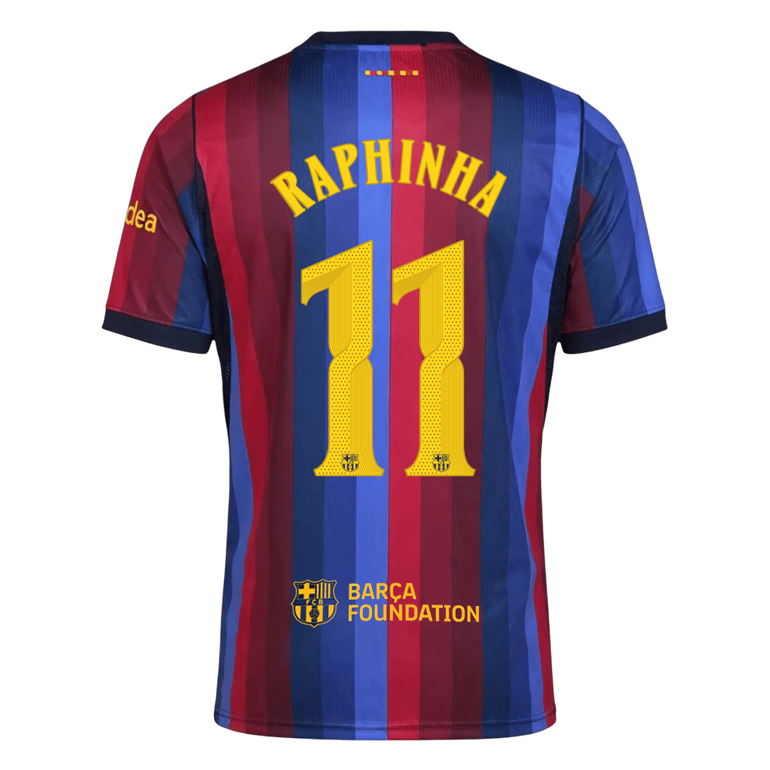 Barcelona 2026/27 Home Soccer Jersey - RAPHINHA #11 – UCL