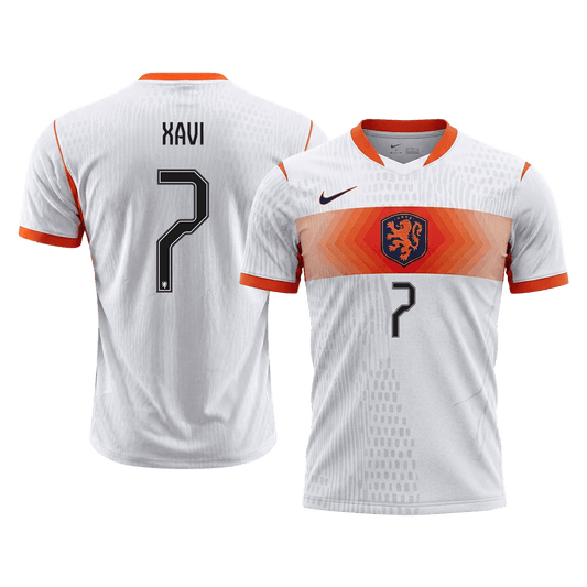 XAVI #7 Men's Netherlands World Cup 2026 Player Version Away Soccer Jersey - Slim Fit