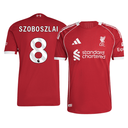 SZOBOSZLAI #8 Men's Liverpool 2025/26 Player Version Home Soccer Jersey - Slim Fit