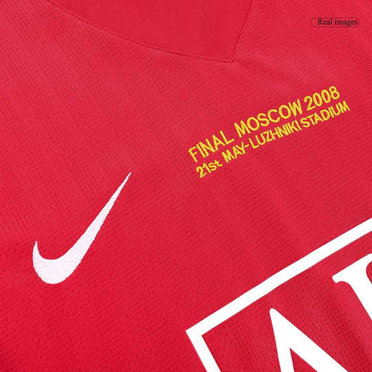 Manchester United 2007/08 Retro Long Sleeve Home Soccer Jersey