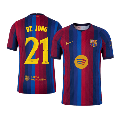 Barcelona 2026/27 Home Soccer Jersey - DE JONG #21 – UCL (Player Edition)