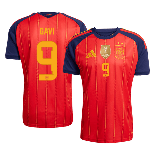 Spain World Cup 2026 Home Soccer Jersey - GAVI #9 - Champion Edition