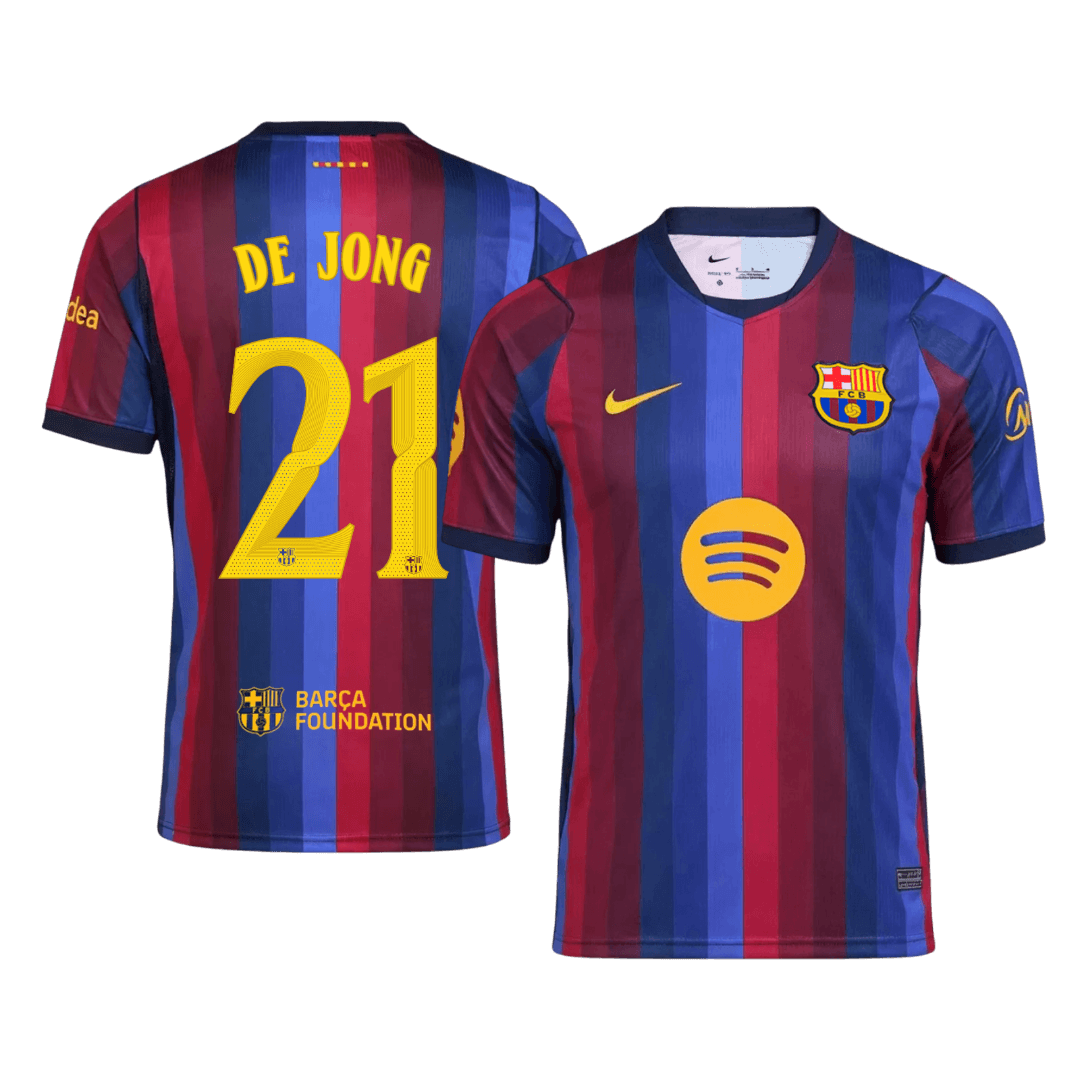 Barcelona 2026/27 Home Soccer Jersey - DE JONG #21 – UCL