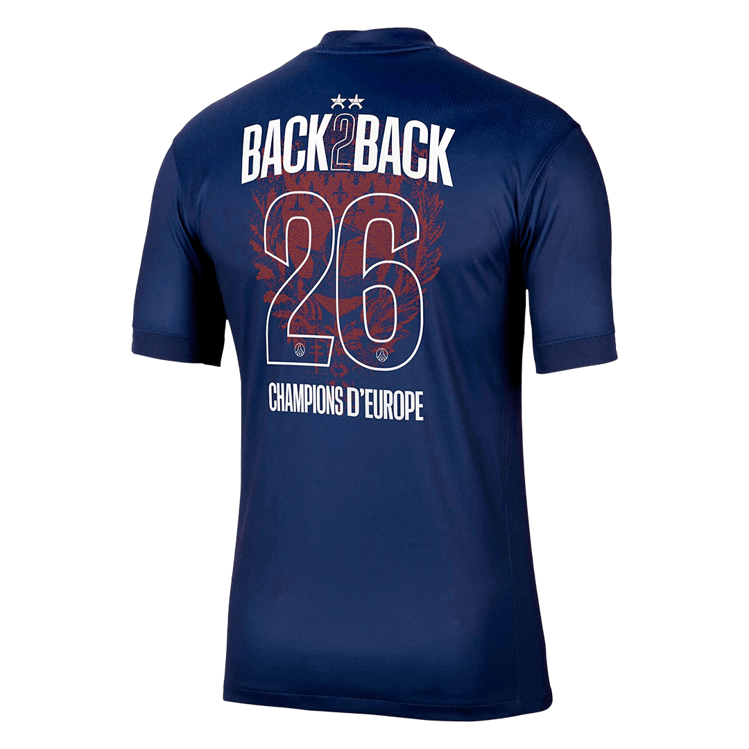 Champions of Europe #26 Men's PSG 2025/26 Home Soccer Jersey [PREMIUM]