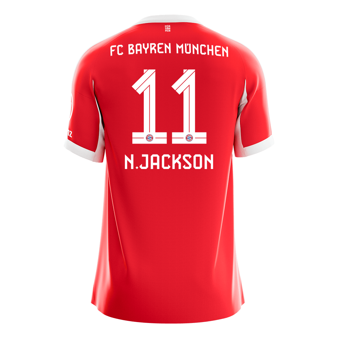 N.JACKSON #11 Men's Bayern Munich 2025/26 Home Soccer Jersey [PREMIUM]