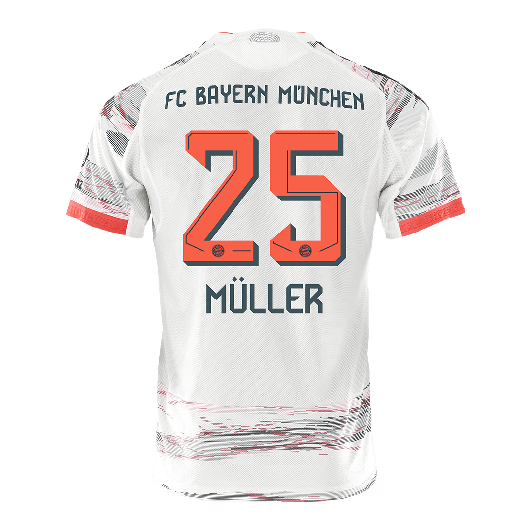 MÜLLER #25 Men's Bayern Munich 2025/26 Player Version Away Soccer Jersey - Slim Fit