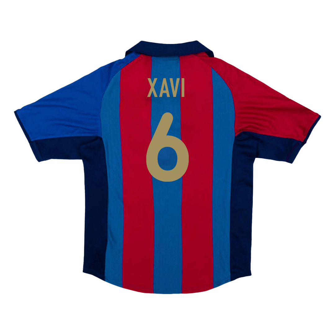 Barcelona 2001/02 Retro Home Soccer Jersey - XAVI #6