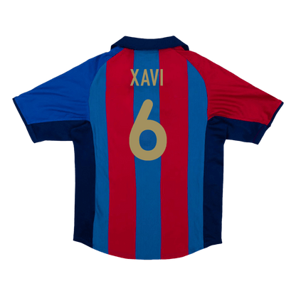 Barcelona 2001/02 Retro Home Soccer Jersey - XAVI #6
