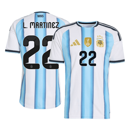 Argentina World Cup 2026 Home Soccer Jersey - L. MARTINEZ #22 (Player Edition)