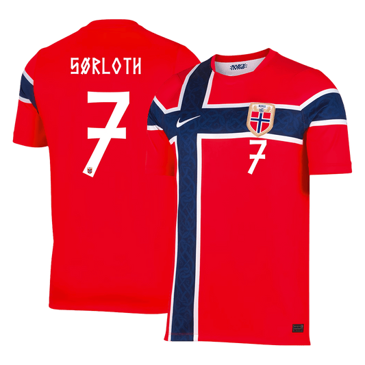 SØRLOTH #7 Men's Norway World Cup 2026 Home Soccer Jersey