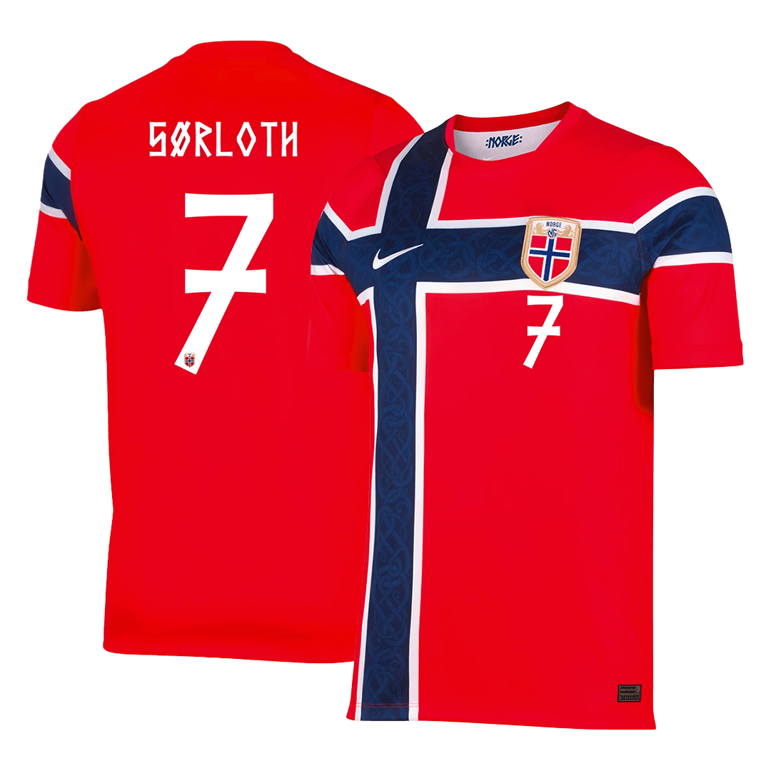 SØRLOTH #7 Men's Norway World Cup 2026 Home Soccer Jersey