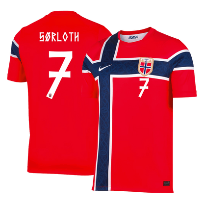 SØRLOTH #7 Men's Norway World Cup 2026 Home Soccer Jersey