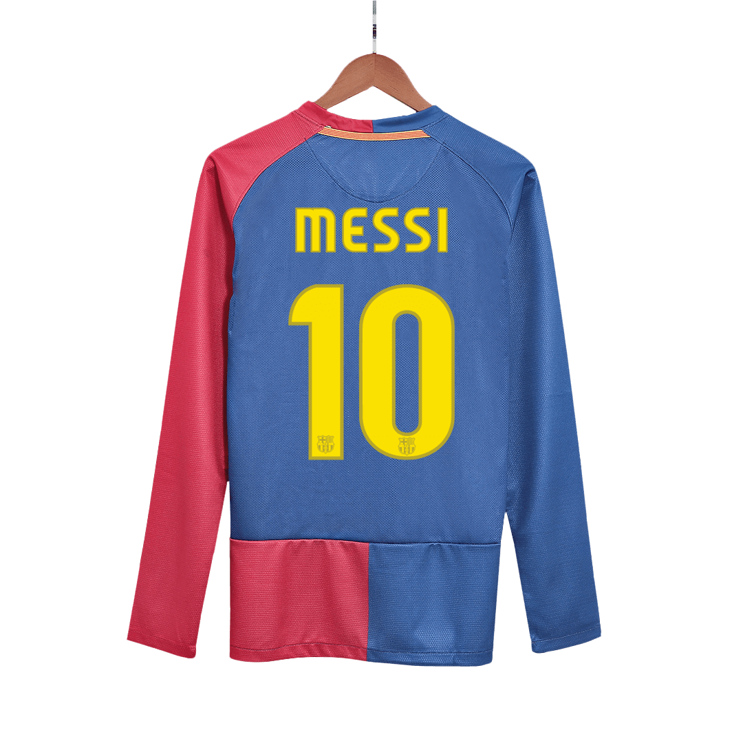 Barcelona 2008/09 Retro Long Sleeve Home Soccer Jersey - MESSI #10 – UCL Final