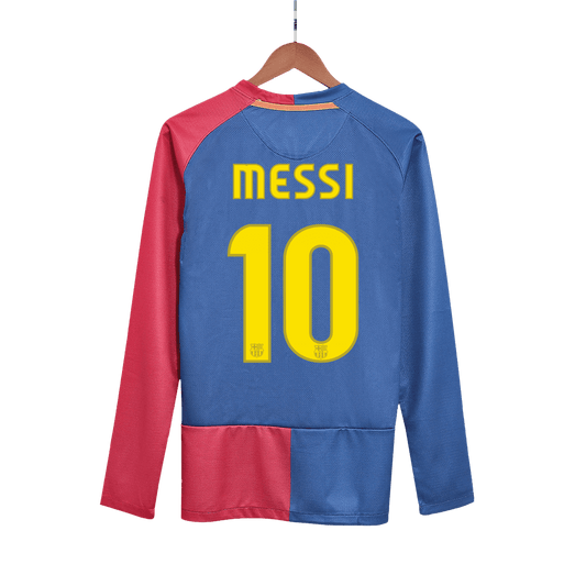 Barcelona 2008/09 Retro Long Sleeve Home Soccer Jersey - MESSI #10 – UCL Final