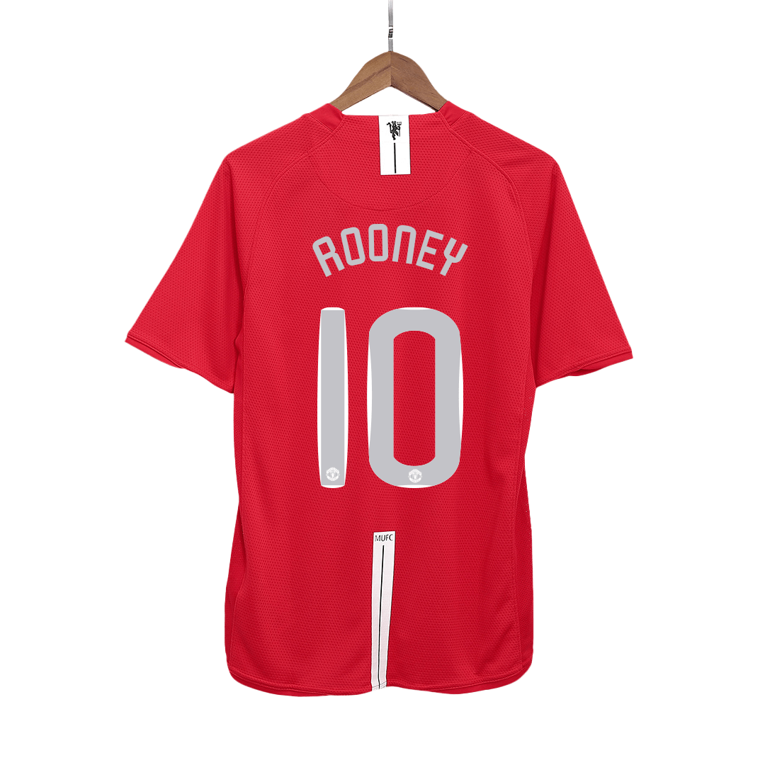 Manchester United 2007/08 Retro Home Soccer Jersey - ROONEY #10 – UCL Final