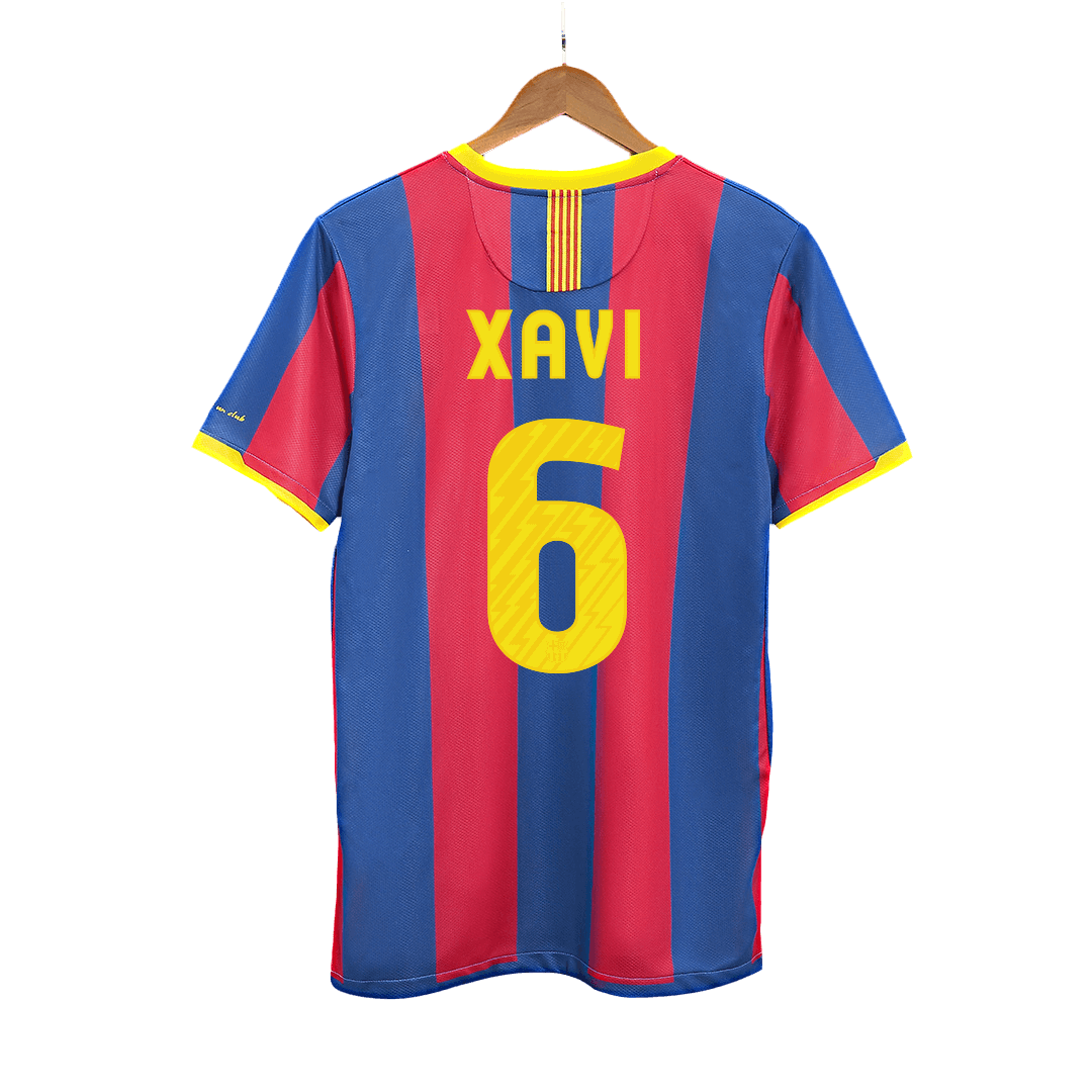 Retro XAVI #6 Men's Barcelona 2010/11 Home Soccer Jersey
