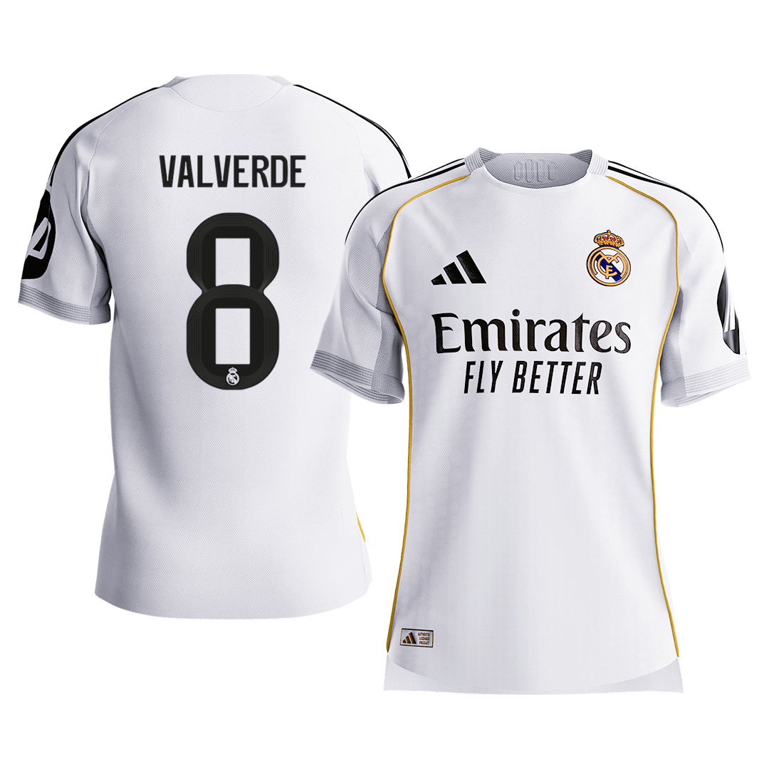 VALVERDE #8 Men's Real Madrid 2025/26 Player Version Home Soccer Jersey - Slim Fit [PREMIUM]