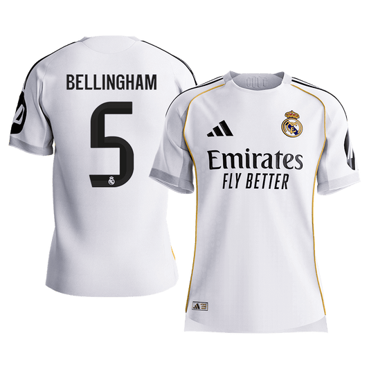 Real Madrid 2025/26 Home Soccer Jersey - BELLINGHAM #5 (Player Edition)