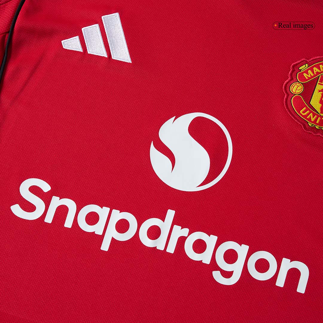 Men's Manchester United 2025/26 Home Long Sleeve Soccer Jersey