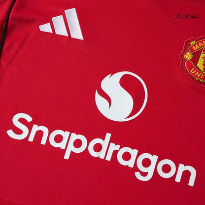 Men's Manchester United 2025/26 Home Long Sleeve Soccer Jersey