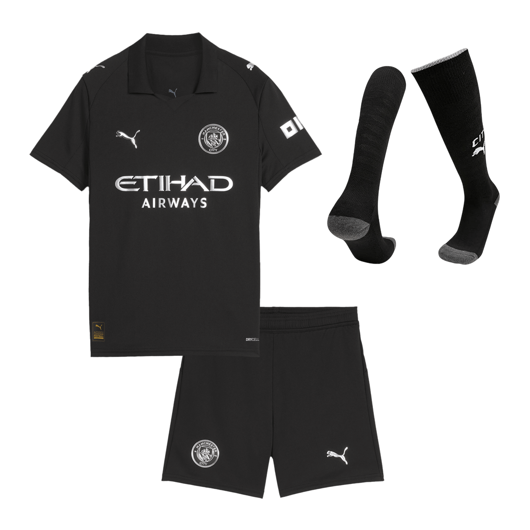 Kids Manchester City 2025/26 Away Soccer Full Kit