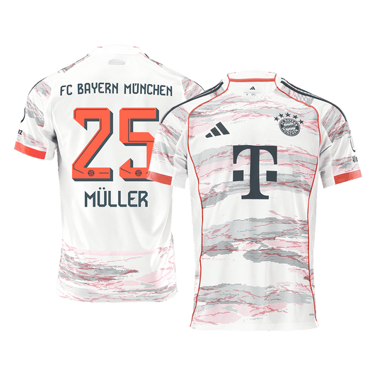 MÜLLER #25 Men's Bayern Munich 2025/26 Away Soccer Jersey
