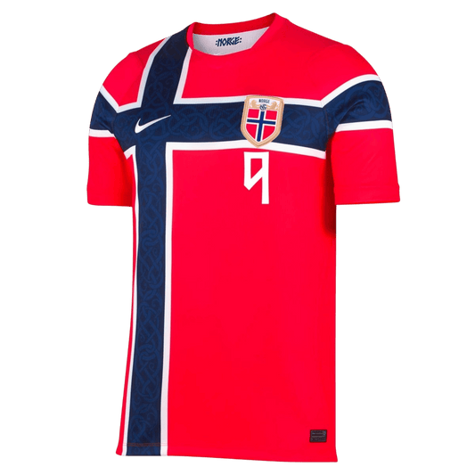 BRAUT HAALAND #9 Men's Norway World Cup 2026 Player Version Home Soccer Jersey - Slim Fit