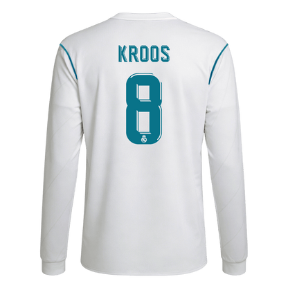 Retro KROOS #8 Men's Real Madrid 2017/18 Home Long Sleeve Soccer Jersey