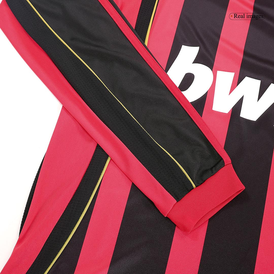 AC Milan 2006/07 Retro Long Sleeve Home Soccer Jersey - MALDINI #3