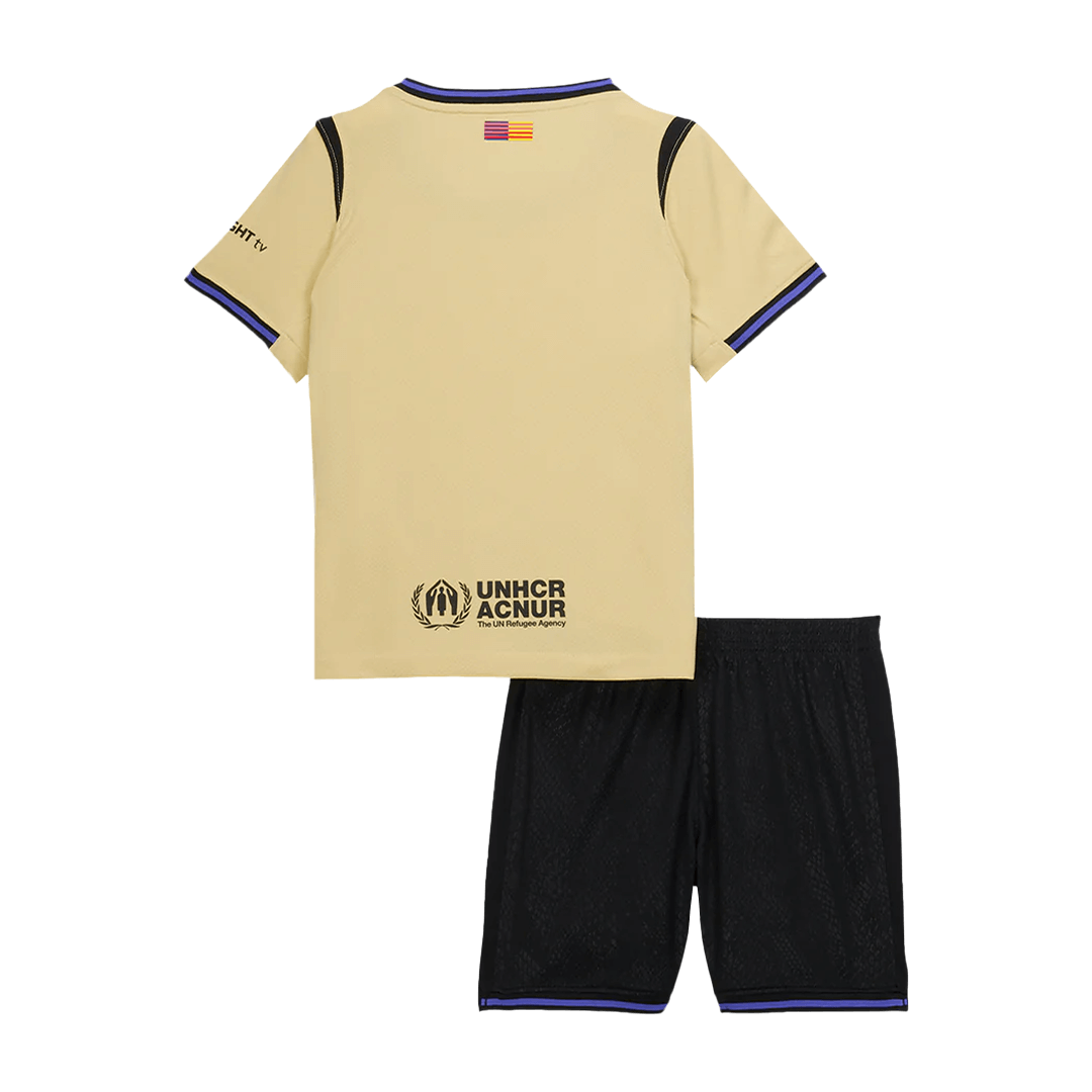 Kid's Barcelona 2025/26 Away Soccer Jersey Kit