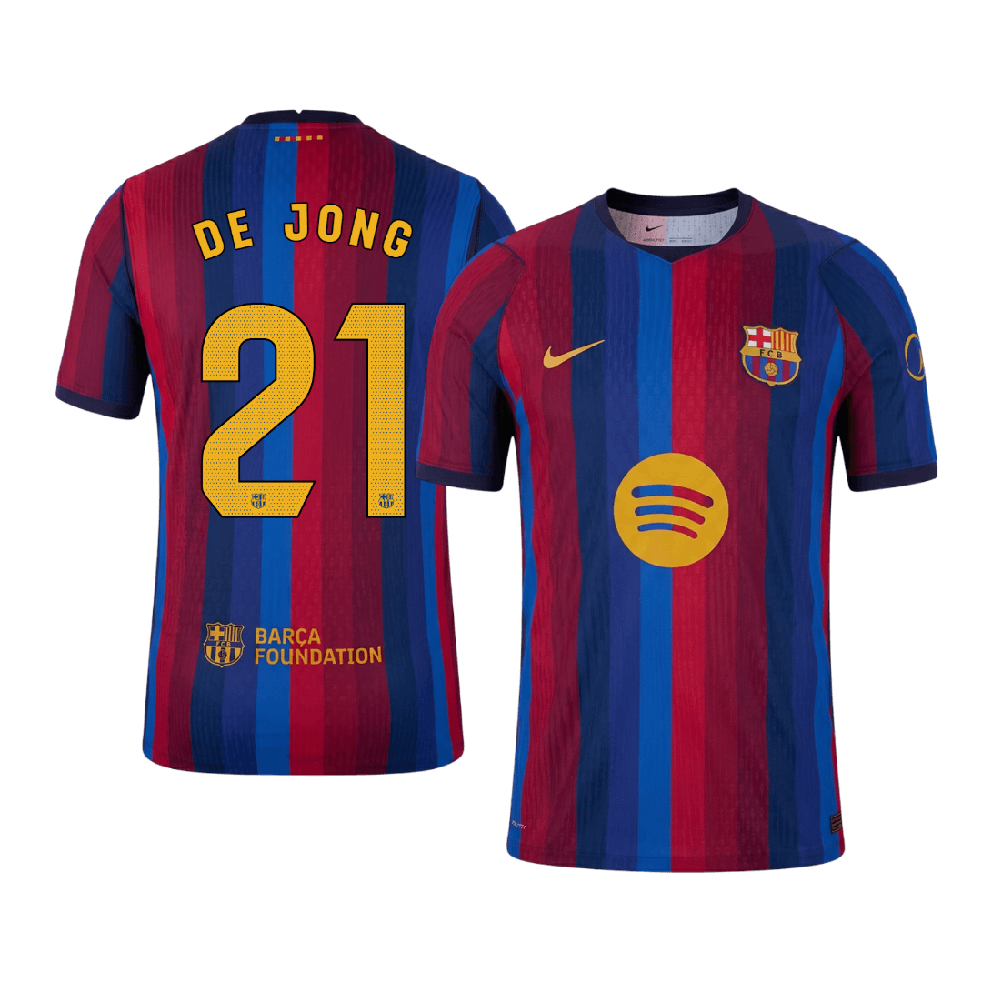 Barcelona 2026/27 Home Soccer Jersey - DE JONG #21 (Player Edition)