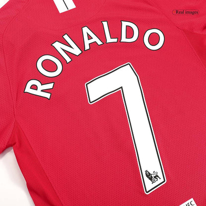 Manchester United 2007/08 Retro Long Sleeve Home Soccer Jersey - RONALDO #7