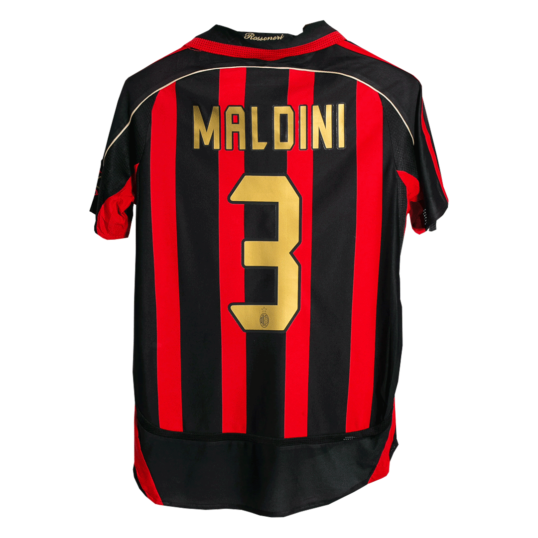 AC Milan 2006/07 Retro Home Soccer Jersey - MALDINI #3